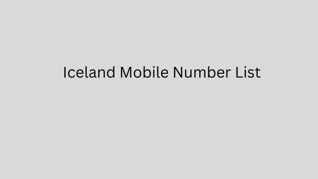 Iceland Mobile Number List